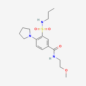 molecular formula C17H27N3O4S B4442008 N-(2-methoxyethyl)-3-[(propylamino)sulfonyl]-4-(1-pyrrolidinyl)benzamide 