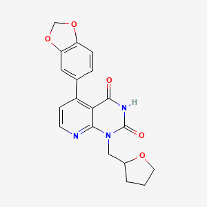 molecular formula C19H17N3O5 B4442060 5-(1,3-benzodioxol-5-yl)-1-(tetrahydro-2-furanylmethyl)pyrido[2,3-d]pyrimidine-2,4(1H,3H)-dione 