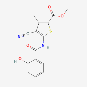 molecular formula C15H12N2O4S B4442068 methyl 4-cyano-5-[(2-hydroxybenzoyl)amino]-3-methyl-2-thiophenecarboxylate 