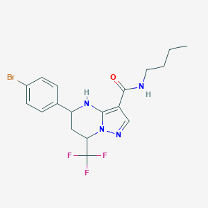 molecular formula C18H20BrF3N4O B444212 5-(4-bromophenyl)-N-butyl-7-(trifluoromethyl)-4,5,6,7-tetrahydropyrazolo[1,5-a]pyrimidine-3-carboxamide 