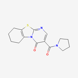molecular formula C15H17N3O2S B4442120 3-(1-pyrrolidinylcarbonyl)-6,7,8,9-tetrahydro-4H-pyrimido[2,1-b][1,3]benzothiazol-4-one 