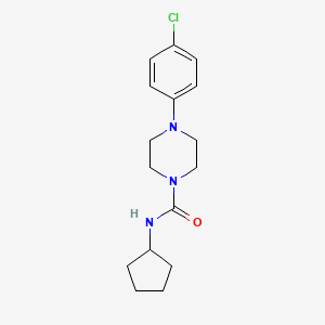 molecular formula C16H22ClN3O B4442141 4-(4-chlorophenyl)-N-cyclopentyl-1-piperazinecarboxamide 