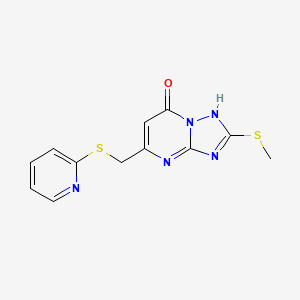 molecular formula C12H11N5OS2 B4442161 2-(methylthio)-5-[(2-pyridinylthio)methyl][1,2,4]triazolo[1,5-a]pyrimidin-7(4H)-one 