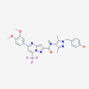 N-[1-(4-bromobenzyl)-3,5-dimethyl-1H-pyrazol-4-yl]-5-(3,4-dimethoxyphenyl)-7-(trifluoromethyl)pyrazolo[1,5-a]pyrimidine-2-carboxamide