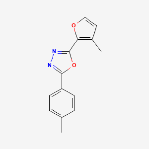 molecular formula C14H12N2O2 B4442188 2-(3-methyl-2-furyl)-5-(4-methylphenyl)-1,3,4-oxadiazole 