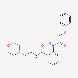 molecular formula C21H25N3O4 B4442201 N-[2-(4-morpholinyl)ethyl]-2-[(phenoxyacetyl)amino]benzamide 