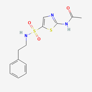 molecular formula C13H15N3O3S2 B4442208 N-(5-{[(2-phenylethyl)amino]sulfonyl}-1,3-thiazol-2-yl)acetamide 