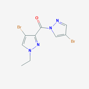 molecular formula C9H8Br2N4O B444222 4-bromo-3-[(4-bromo-1H-pyrazol-1-yl)carbonyl]-1-ethyl-1H-pyrazole 