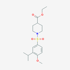 molecular formula C18H27NO5S B4442231 ethyl 1-[(3-isopropyl-4-methoxyphenyl)sulfonyl]-4-piperidinecarboxylate 