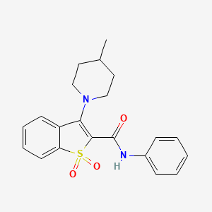 molecular formula C21H22N2O3S B4442246 3-(4-methyl-1-piperidinyl)-N-phenyl-1-benzothiophene-2-carboxamide 1,1-dioxide 