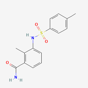 molecular formula C15H16N2O3S B4442269 2-methyl-3-{[(4-methylphenyl)sulfonyl]amino}benzamide 