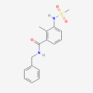 molecular formula C16H18N2O3S B4442283 N-benzyl-2-methyl-3-[(methylsulfonyl)amino]benzamide 