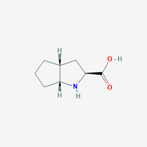 molecular formula C8H13NO2 B044423 (2S,3aR,6aR)-Octahydrocyclopenta[b]pyrrole-2-carboxylic acid CAS No. 121154-36-7