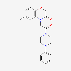 molecular formula C21H23N3O3 B4442313 6-methyl-4-[2-oxo-2-(4-phenyl-1-piperazinyl)ethyl]-2H-1,4-benzoxazin-3(4H)-one 