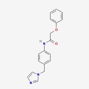 molecular formula C18H17N3O2 B4442315 N-[4-(1H-imidazol-1-ylmethyl)phenyl]-2-phenoxyacetamide 