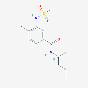 molecular formula C14H22N2O3S B4442321 4-methyl-N-(1-methylbutyl)-3-[(methylsulfonyl)amino]benzamide 