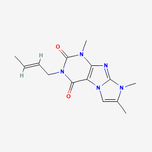 molecular formula C14H17N5O2 B4442324 3-(2-buten-1-yl)-1,7,8-trimethyl-1H-imidazo[2,1-f]purine-2,4(3H,8H)-dione 