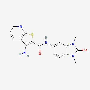molecular formula C17H15N5O2S B4442332 3-amino-N-(1,3-dimethyl-2-oxo-2,3-dihydro-1H-benzimidazol-5-yl)thieno[2,3-b]pyridine-2-carboxamide 