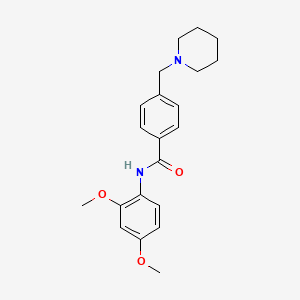 molecular formula C21H26N2O3 B4442340 N-(2,4-dimethoxyphenyl)-4-(1-piperidinylmethyl)benzamide 