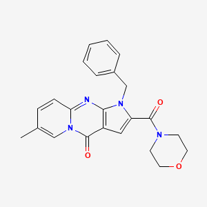 molecular formula C23H22N4O3 B4442341 1-benzyl-7-methyl-2-(4-morpholinylcarbonyl)pyrido[1,2-a]pyrrolo[2,3-d]pyrimidin-4(1H)-one 