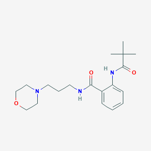 molecular formula C19H29N3O3 B4442344 2-[(2,2-dimethylpropanoyl)amino]-N-[3-(4-morpholinyl)propyl]benzamide 