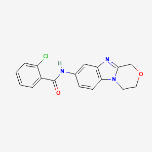 molecular formula C17H14ClN3O2 B4442353 2-chloro-N-(3,4-dihydro-1H-[1,4]oxazino[4,3-a]benzimidazol-8-yl)benzamide 