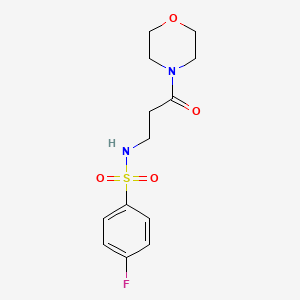 molecular formula C13H17FN2O4S B4442371 4-fluoro-N-[3-(4-morpholinyl)-3-oxopropyl]benzenesulfonamide 
