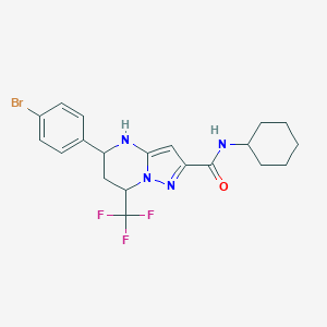 molecular formula C20H22BrF3N4O B444238 5-(4-bromophenyl)-N-cyclohexyl-7-(trifluoromethyl)-4,5,6,7-tetrahydropyrazolo[1,5-a]pyrimidine-2-carboxamide 