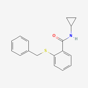 molecular formula C17H17NOS B4442385 2-(benzylthio)-N-cyclopropylbenzamide 