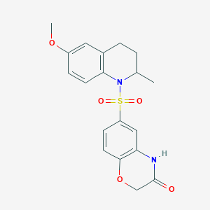 6-[(6-methoxy-2-methyl-3,4-dihydroquinolin-1(2H)-yl)sulfonyl]-2H-1,4-benzoxazin-3(4H)-one