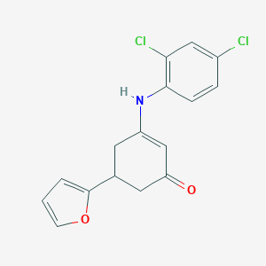 molecular formula C16H13Cl2NO2 B444243 3-(2,4-Dichloro-phenylamino)-5-furan-2-yl-cyclohex-2-enone CAS No. 351013-78-0