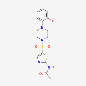 molecular formula C15H17FN4O3S2 B4442436 N-(5-{[4-(2-fluorophenyl)-1-piperazinyl]sulfonyl}-1,3-thiazol-2-yl)acetamide 