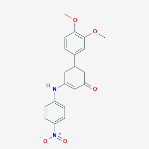 5-(3,4-Dimethoxyphenyl)-3-{4-nitroanilino}-2-cyclohexen-1-one