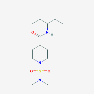 molecular formula C15H31N3O3S B4442460 1-[(dimethylamino)sulfonyl]-N-(1-isopropyl-2-methylpropyl)-4-piperidinecarboxamide 