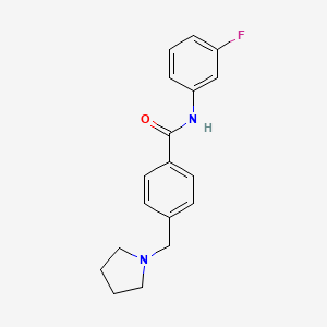 molecular formula C18H19FN2O B4442484 N-(3-fluorophenyl)-4-(1-pyrrolidinylmethyl)benzamide 