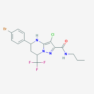 molecular formula C17H17BrClF3N4O B444249 5-(4-bromophenyl)-3-chloro-N-propyl-7-(trifluoromethyl)-4,5,6,7-tetrahydropyrazolo[1,5-a]pyrimidine-2-carboxamide 