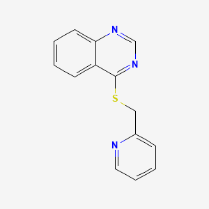 molecular formula C14H11N3S B4442495 4-[(2-pyridinylmethyl)thio]quinazoline CAS No. 118272-55-2