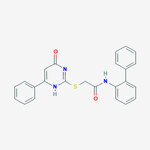 molecular formula C24H19N3O2S B444253 N-(biphenyl-2-yl)-2-[(4-hydroxy-6-phenylpyrimidin-2-yl)sulfanyl]acetamide CAS No. 354538-02-6
