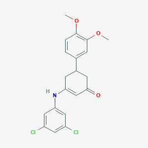 molecular formula C20H19Cl2NO3 B444256 3-[(3,5-Dichlorophenyl)amino]-5-(3,4-dimethoxyphenyl)cyclohex-2-en-1-one 