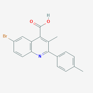 molecular formula C18H14BrNO2 B444257 6-溴-3-甲基-2-4-甲苯基喹啉-4-羧酸 CAS No. 351000-02-7