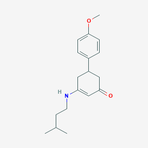 molecular formula C18H25NO2 B444258 5-(4-Methoxy-phenyl)-3-(3-methyl-butylamino)-cyclohex-2-enone 