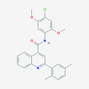 molecular formula C26H23ClN2O3 B444261 N-(4-chloro-2,5-dimethoxyphenyl)-2-(2,5-dimethylphenyl)quinoline-4-carboxamide 