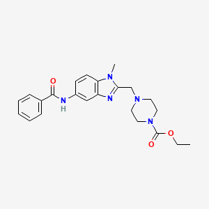 ethyl 4-{[5-(benzoylamino)-1-methyl-1H-benzimidazol-2-yl]methyl}-1-piperazinecarboxylate