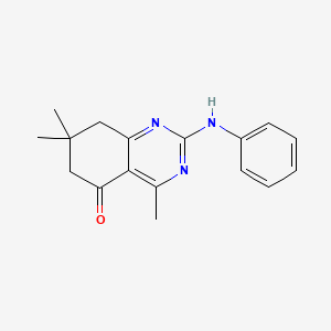 molecular formula C17H19N3O B4442634 2-anilino-4,7,7-trimethyl-7,8-dihydro-5(6H)-quinazolinone 