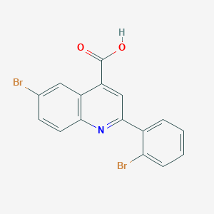 molecular formula C16H9Br2NO2 B444264 6-Bromo-2-(2-bromophenyl)quinoline-4-carboxylic acid 