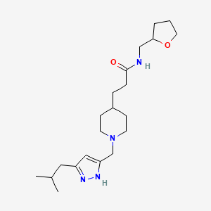 3-{1-[(5-isobutyl-1H-pyrazol-3-yl)methyl]-4-piperidinyl}-N-(tetrahydro-2-furanylmethyl)propanamide