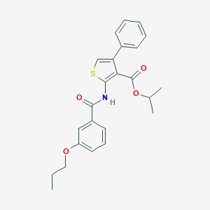 molecular formula C24H25NO4S B444271 Isopropyl 4-phenyl-2-[(3-propoxybenzoyl)amino]-3-thiophenecarboxylate 