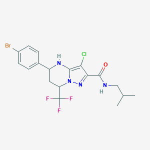 molecular formula C18H19BrClF3N4O B444273 5-(4-bromophenyl)-3-chloro-N-isobutyl-7-(trifluoromethyl)-4,5,6,7-tetrahydropyrazolo[1,5-a]pyrimidine-2-carboxamide 