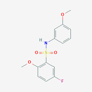 molecular formula C14H14FNO4S B4442762 5-fluoro-2-methoxy-N-(3-methoxyphenyl)benzenesulfonamide 