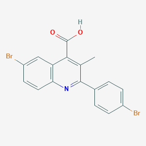 molecular formula C17H11Br2NO2 B444277 6-Bromo-2-(4-bromophenyl)-3-methylquinoline-4-carboxylic acid 